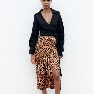 Zara, Leopard Animal Print Maxi Pencil Skirt Sz Large NWT